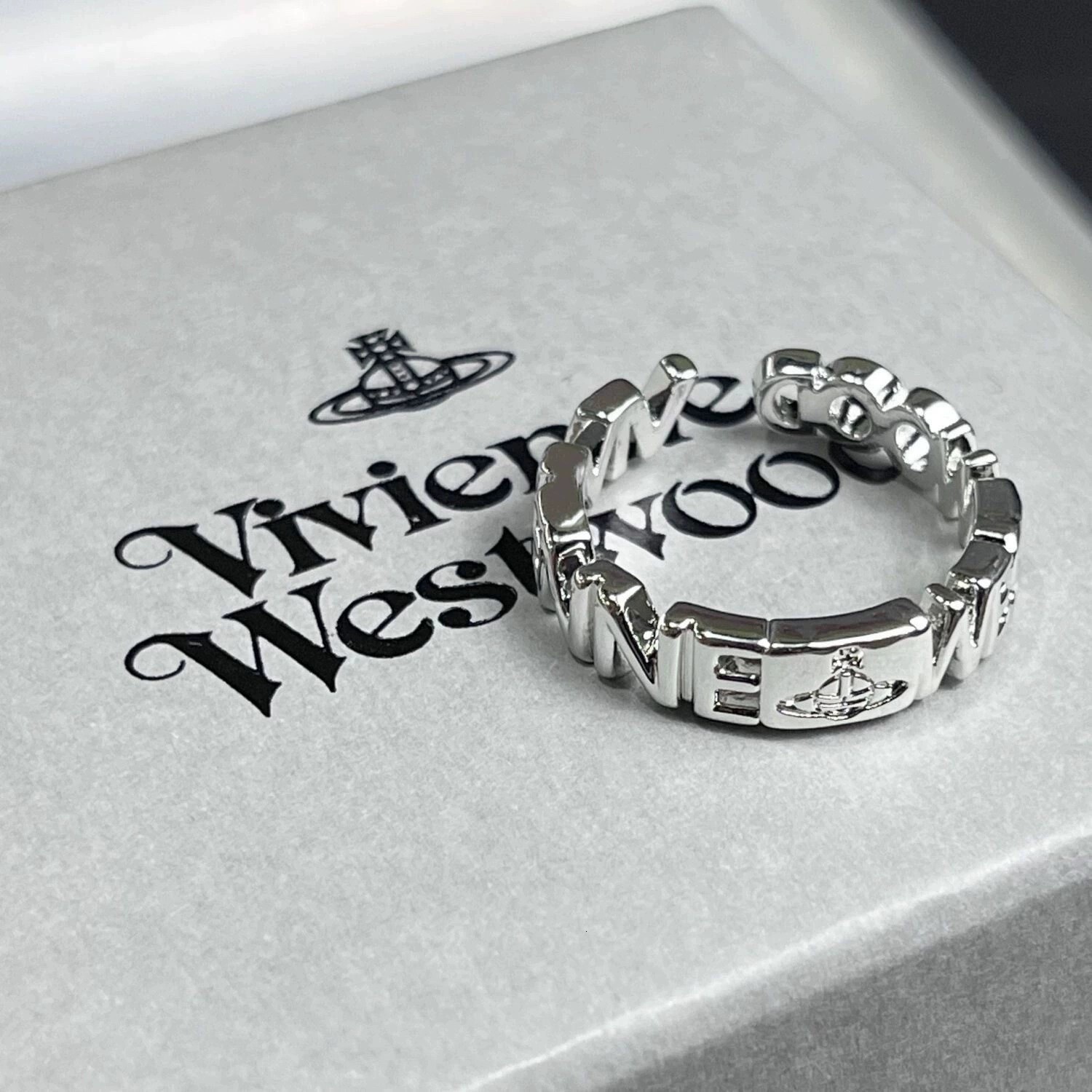 ring New Style Xijia Hollow Cut Letter Saturn for Women, Light Luxury, Simple Niche Design, High-end Open Ring