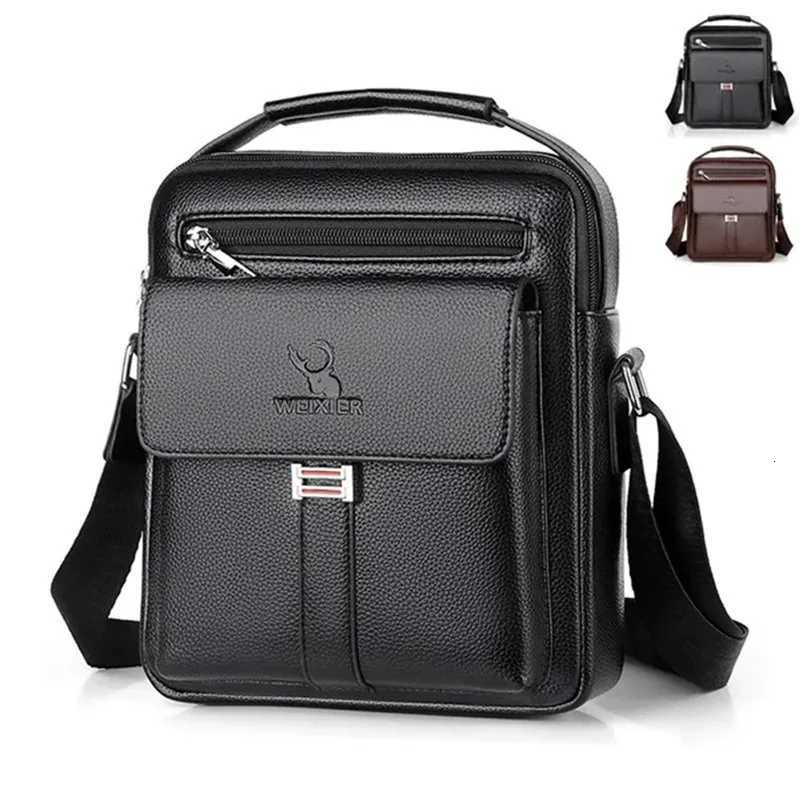 Shoulder Bags New Men Crossbody Shoulder Bags Waterproof Vintage Men Handbags Large Capacity Pu Leather Bag Man Messenger Bags Tote Bag H261016