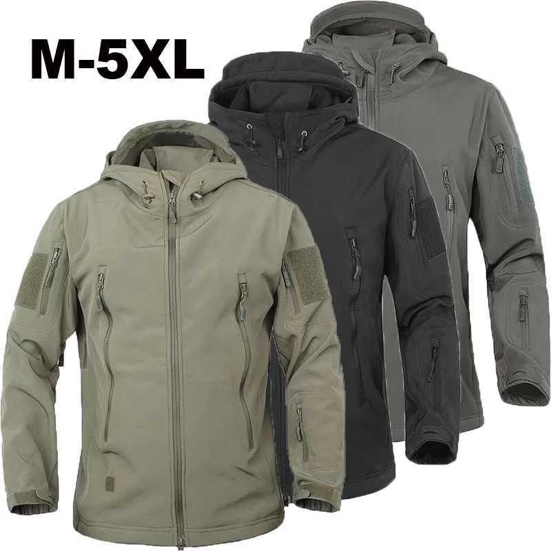 Men's Winter SoftShell Jackets Tactical Pants Camping Hiking Hunting Fishing Fce Hoodie Coats S-5XL Cargo Outdoor Trousers S261017J99F