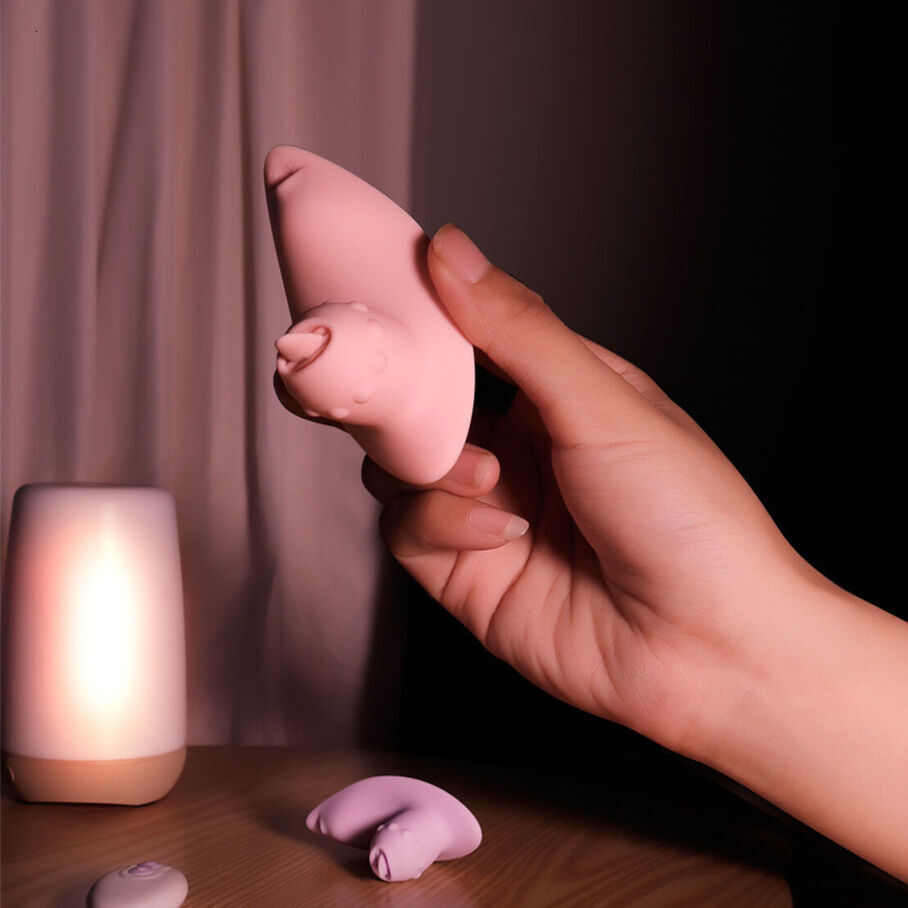 Mini Intimate Body Massager Omina Women's Wireless Remote Control Vibrating Tongue Licking Sucking Vibrator Wearable Outside Non-Virgin BA08