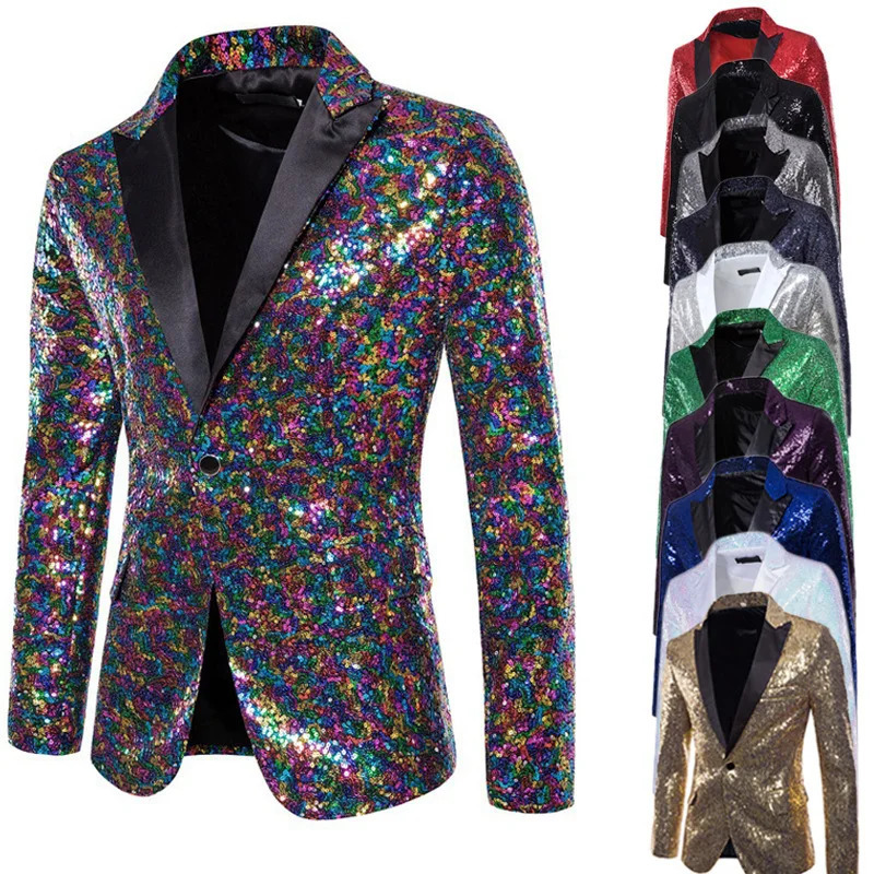 Suit Men's Performance Dress Sequined Suit Nightclub Men's Clothing Host Master Studio Men's Jacket 261015
