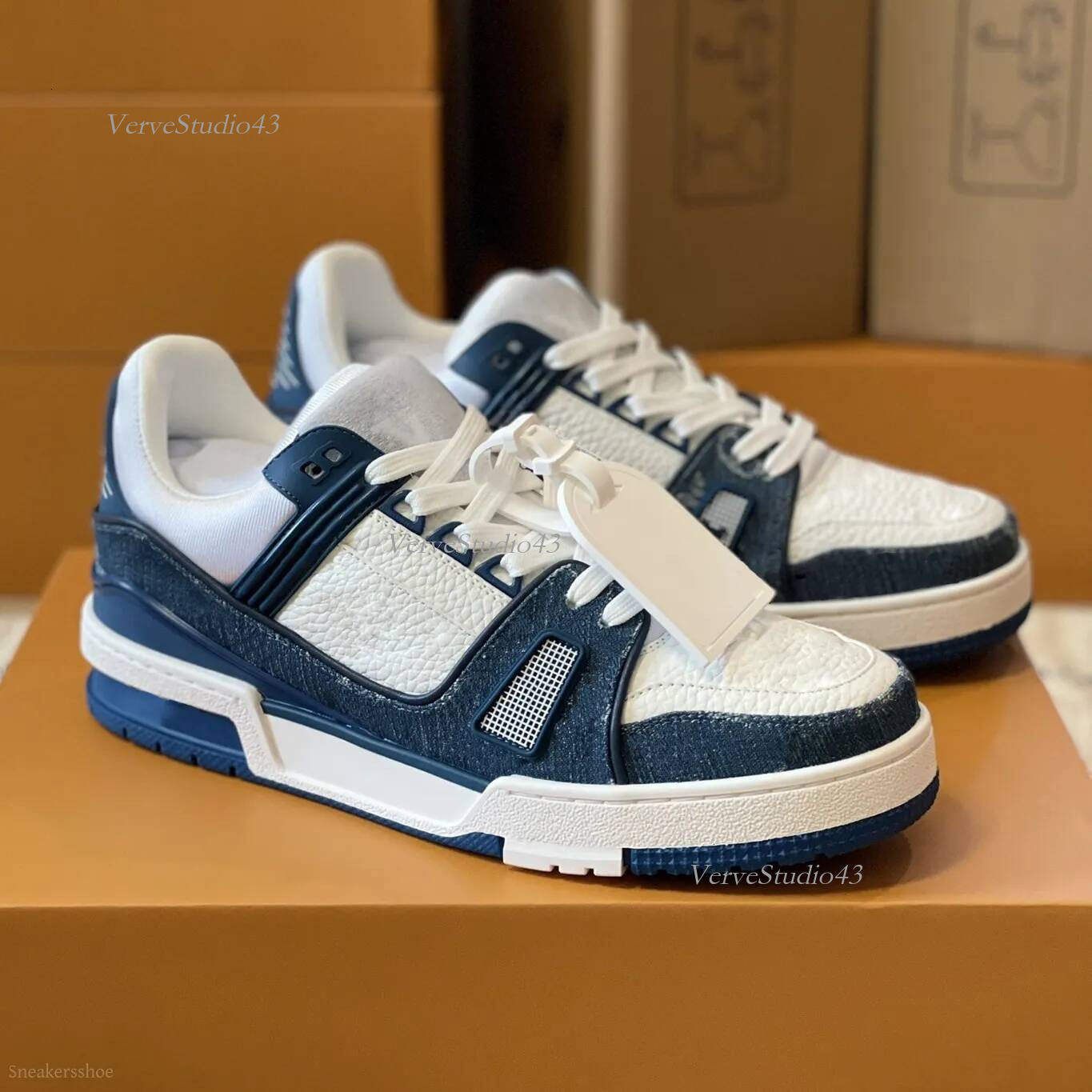 Top Designer louisd shoes flower Skate Sneakers luxury Men Women Casual tennis Shoes Calfskin Platform Trainers Leather Abloh Lace-up lvlyness shoes