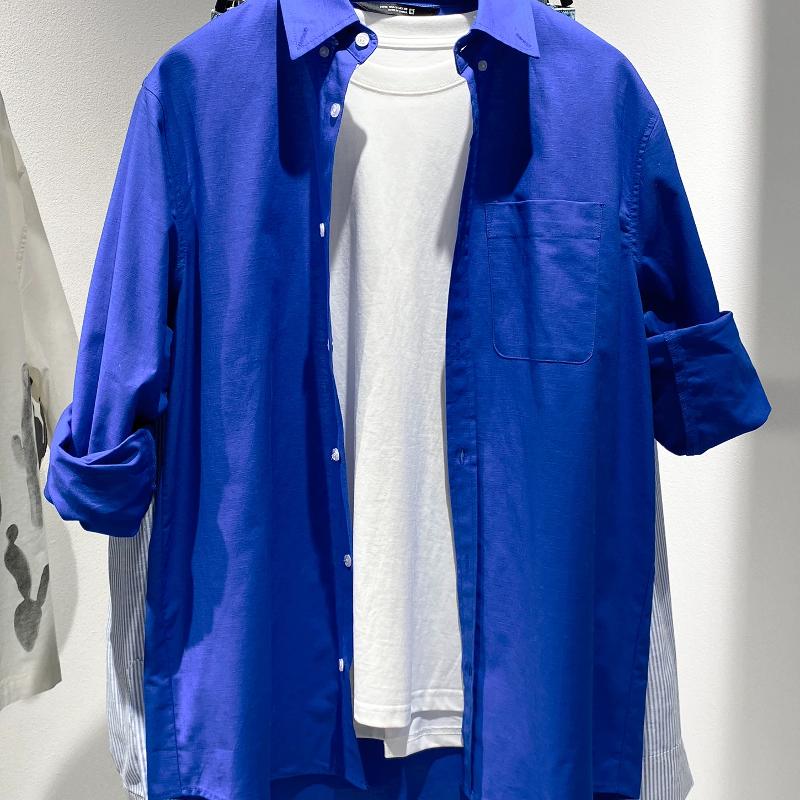 Designer Men's Linen Cotton Blend Long Sleeve Shirt Solid Color Casual Button Down Lapel Collar Summer Beach Top