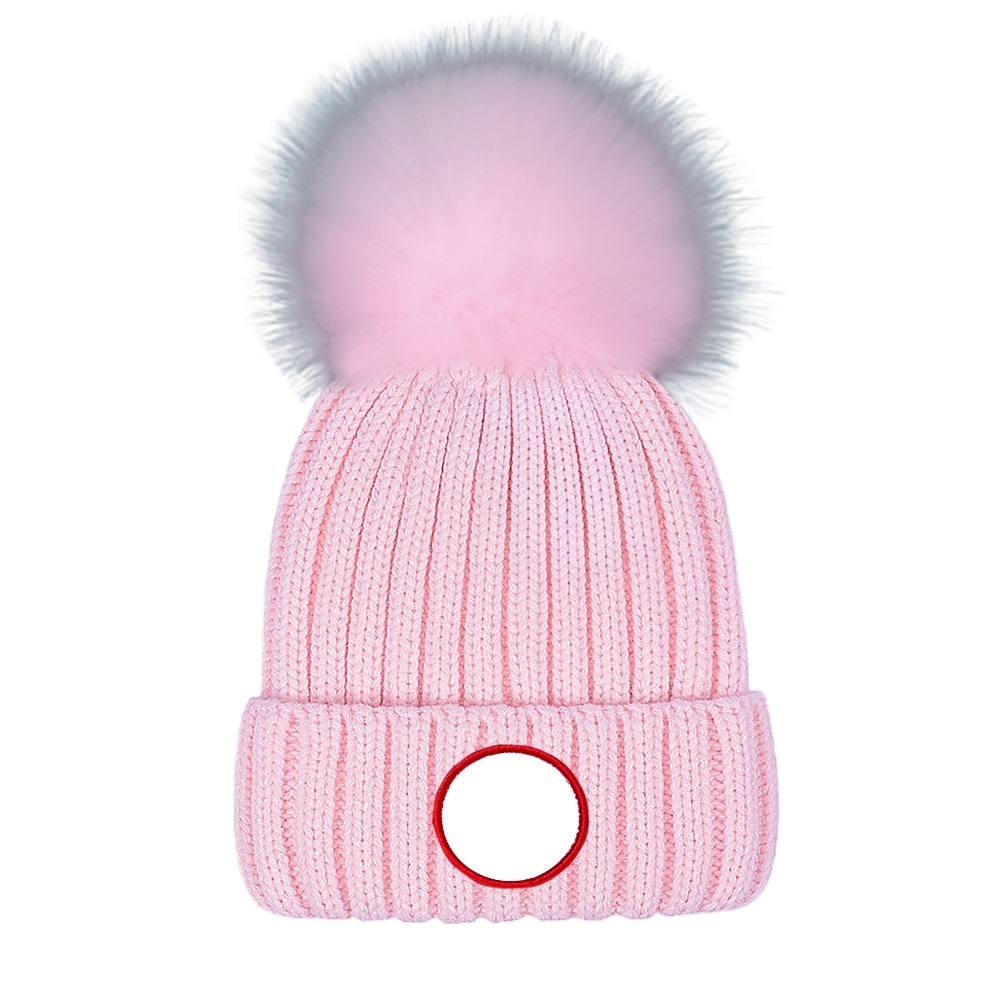 Fashion Adults Thick Warm Winter Outdoor Sport Hat For Women Soft Stretch Knitted Pom Poms Hats Men Women Beanies Ski Caps High Quality C-6