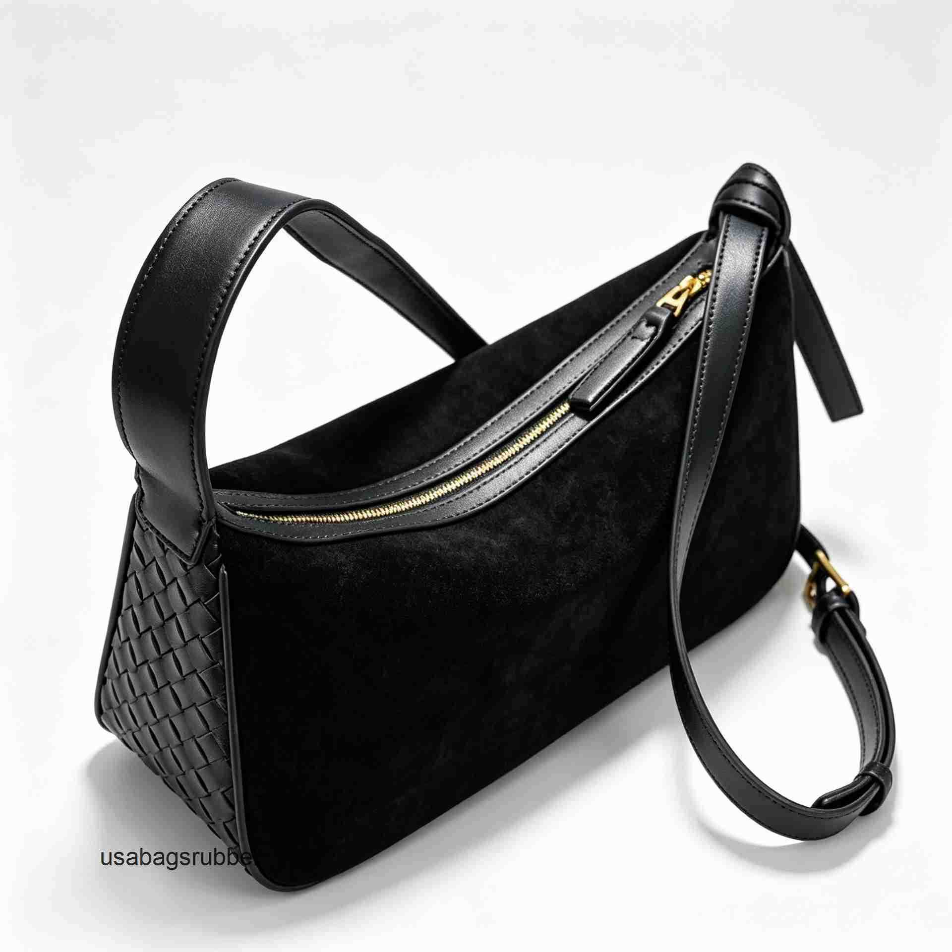 Soft Suede Purse Women's leather bag with a high-end feel matte suede cowhide underarm crossbody soft 2026 new model Curved Crescent Silhouette