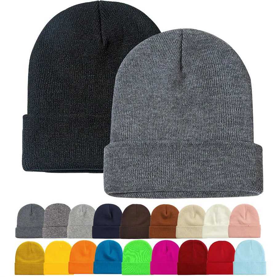 Beanie/Skull Caps Winter Beanie Hat Men Women Knitted Warm Cuffed Cap Unisex Skull Cap Autumn Outdoor Skiing Running Casual Soft Stretchy HatT261017