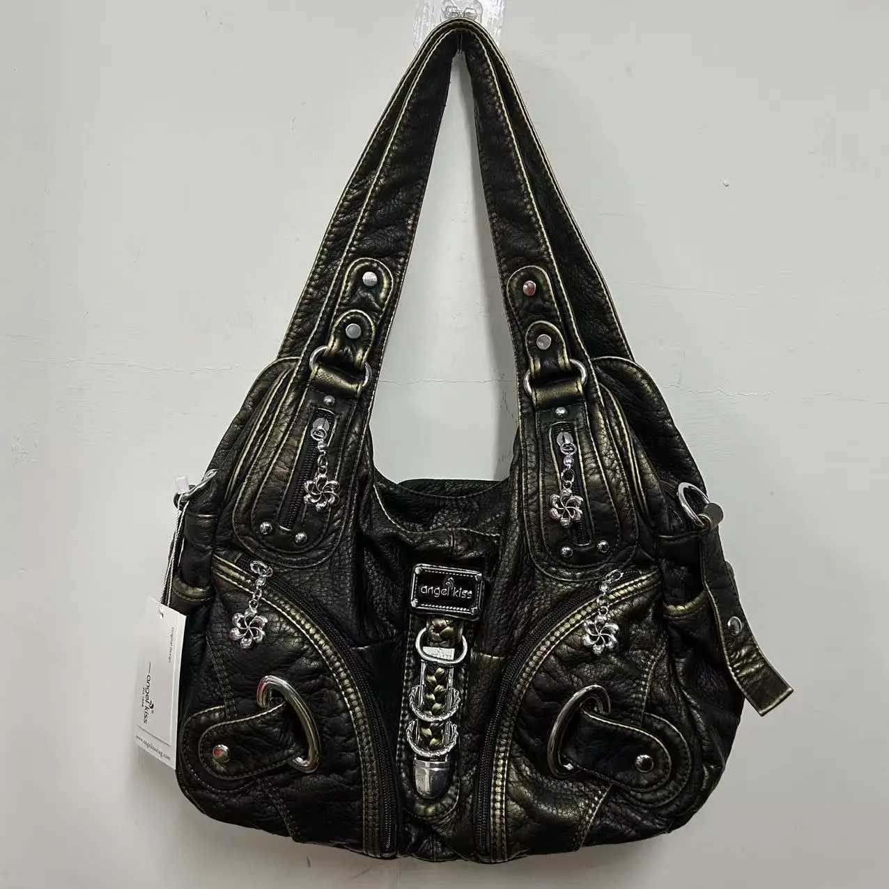 Evening Bags Angelkiss Vintage Bag Women Handhag Shoulder Bags Vintage FAshion Shoulder Bags Female Top-handle Tote Bag Large Purse H261016
