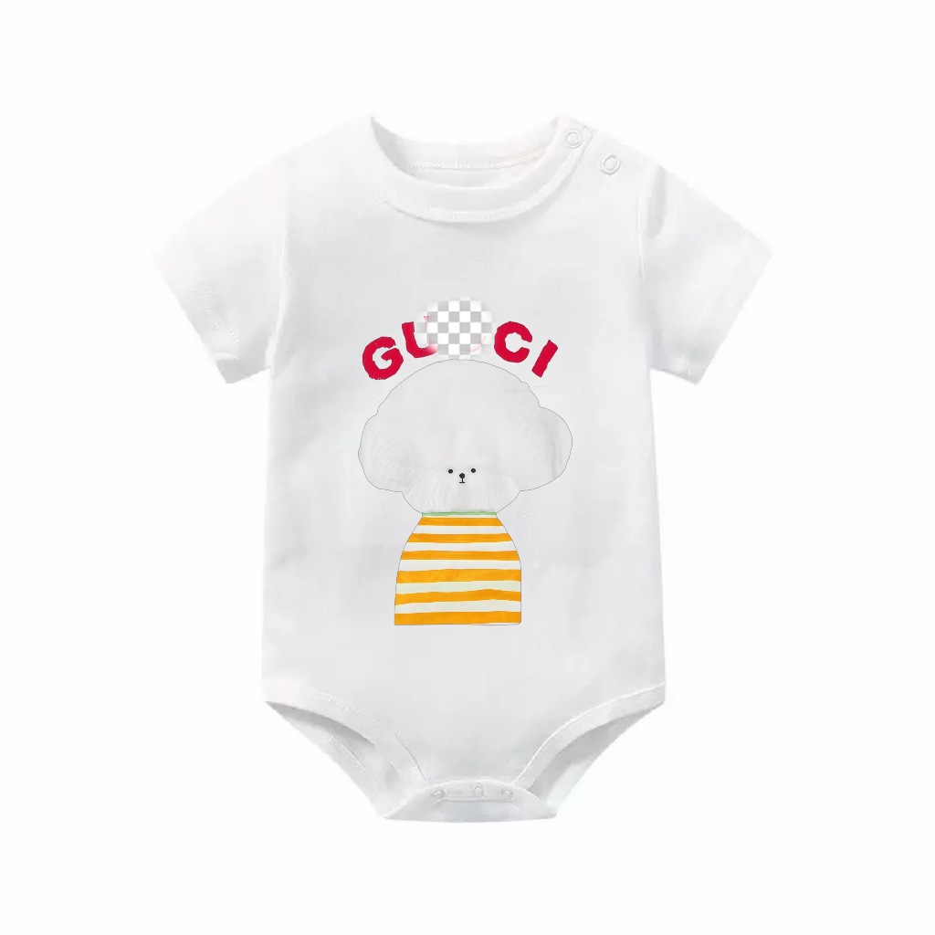 High quality summer baby bags, fart clothes, baby short sleeved crawling clothes, cute teddy bears, cute pets, pure cotton clothes, boys' and g