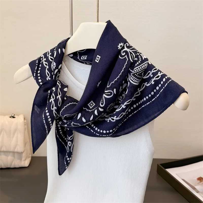 New Cashew Print Blocked Print Square Scarf Women Cotton Linen Feeling Hairband Neckerchief Tie Female Headband Foulard Bandana S261017ISKG