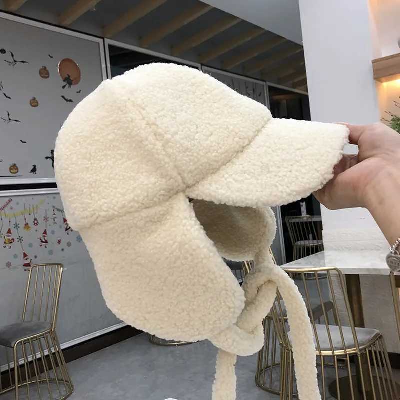 Trapper Hats Faux Cashmere Er Hats Women Autumn Winter Warm Baseball Caps Outdoor Travel Windproof Earflap CapsT261017