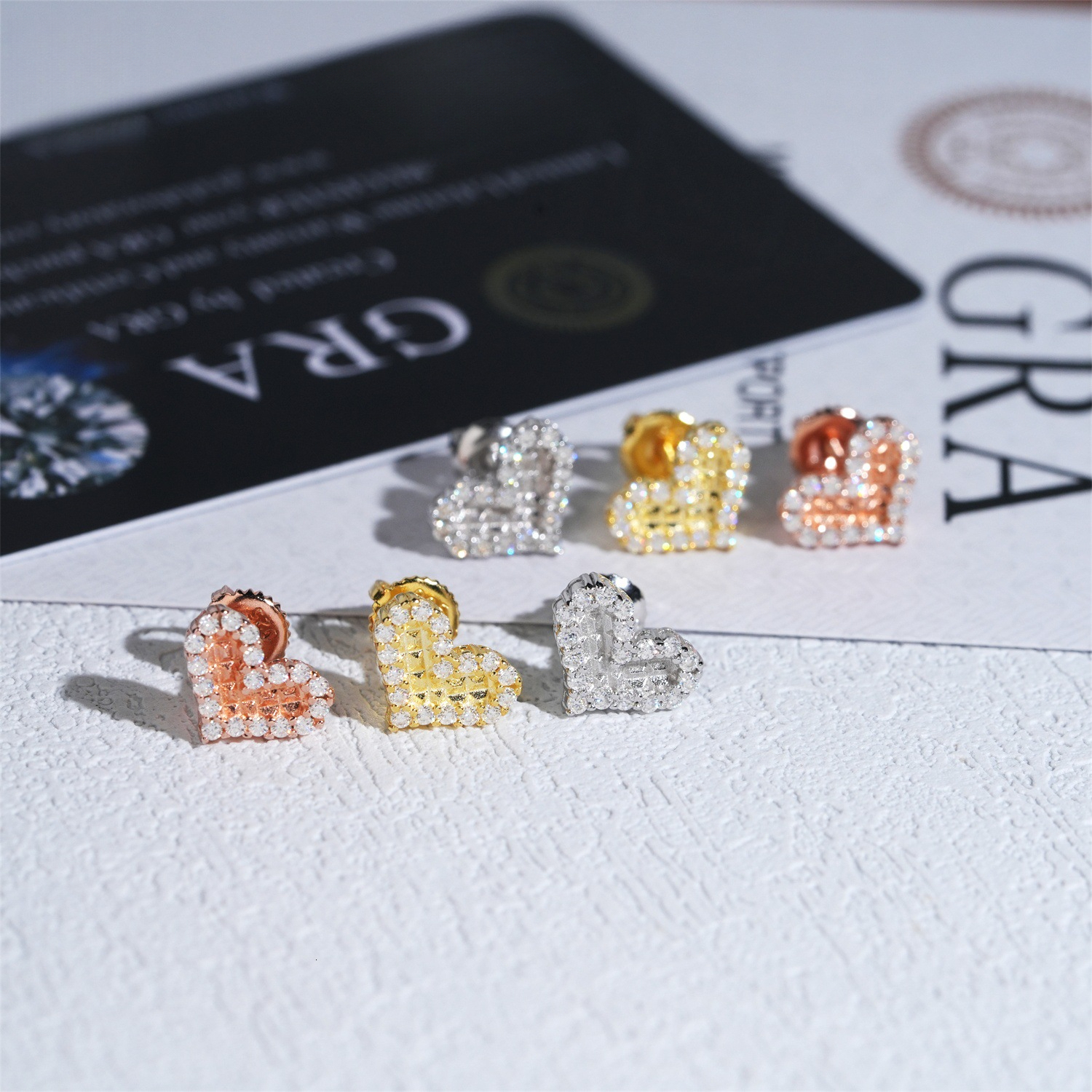 niche bestseller heart-shaped earrings S925 silver inlaid with moissanite, versatile party jewelry , direct supply