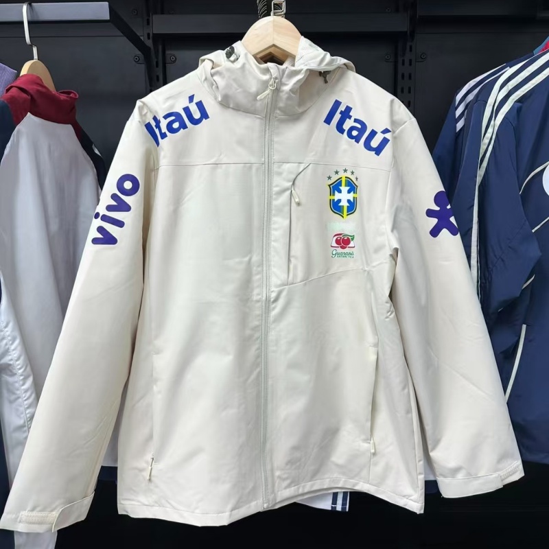 Mens Brazilian Jacket Hooded Brazil National Team Training Jacket High Quality Designer Men Jacket Men Veste Brazil Windbreaker Sports Outdoors Coat