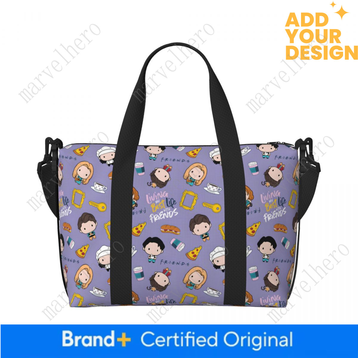 Custom Friends Characters Tote Women Large Capacity Cartoon Aimes Gym Beach Shoulder Travel Bag