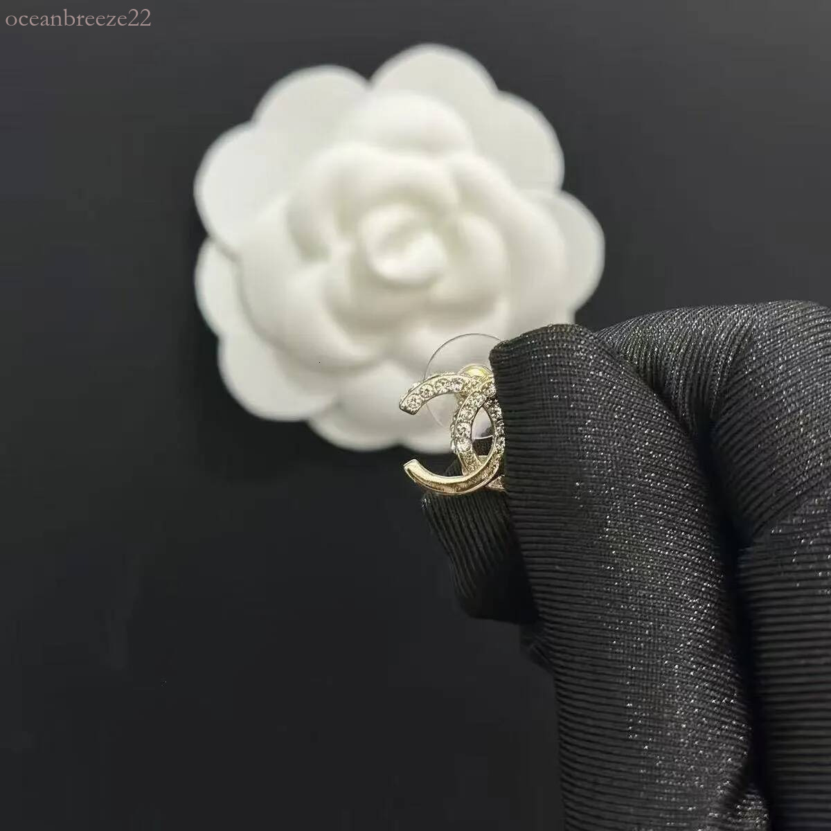 cc earrings Designer Jewelry Authentic double pearl designer fashion earrings classic non fading elegant chan earrings Studs chanlys earring cc jewe