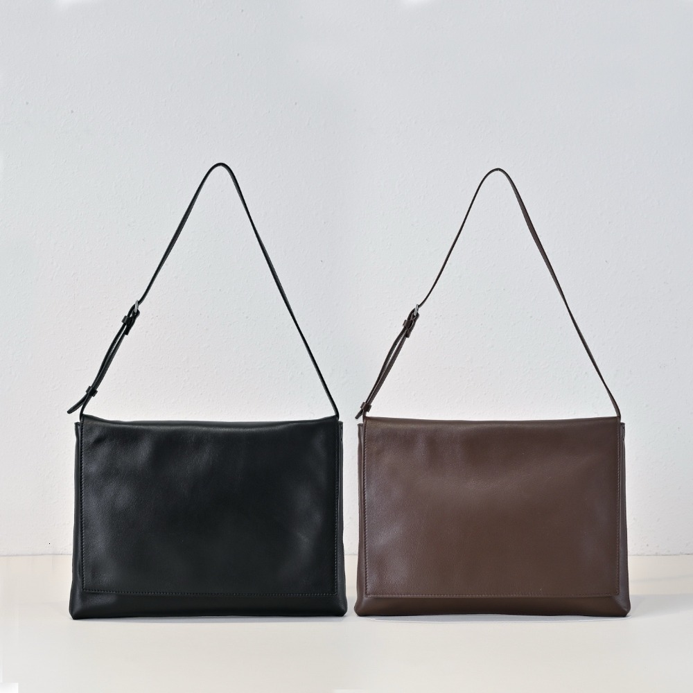 High Quality Minimalist Mail Carrier Simple Envelope Sheepskin Shoulder All Steel Hardware Buckle Flip Seam Armpit Bag Suotong261015