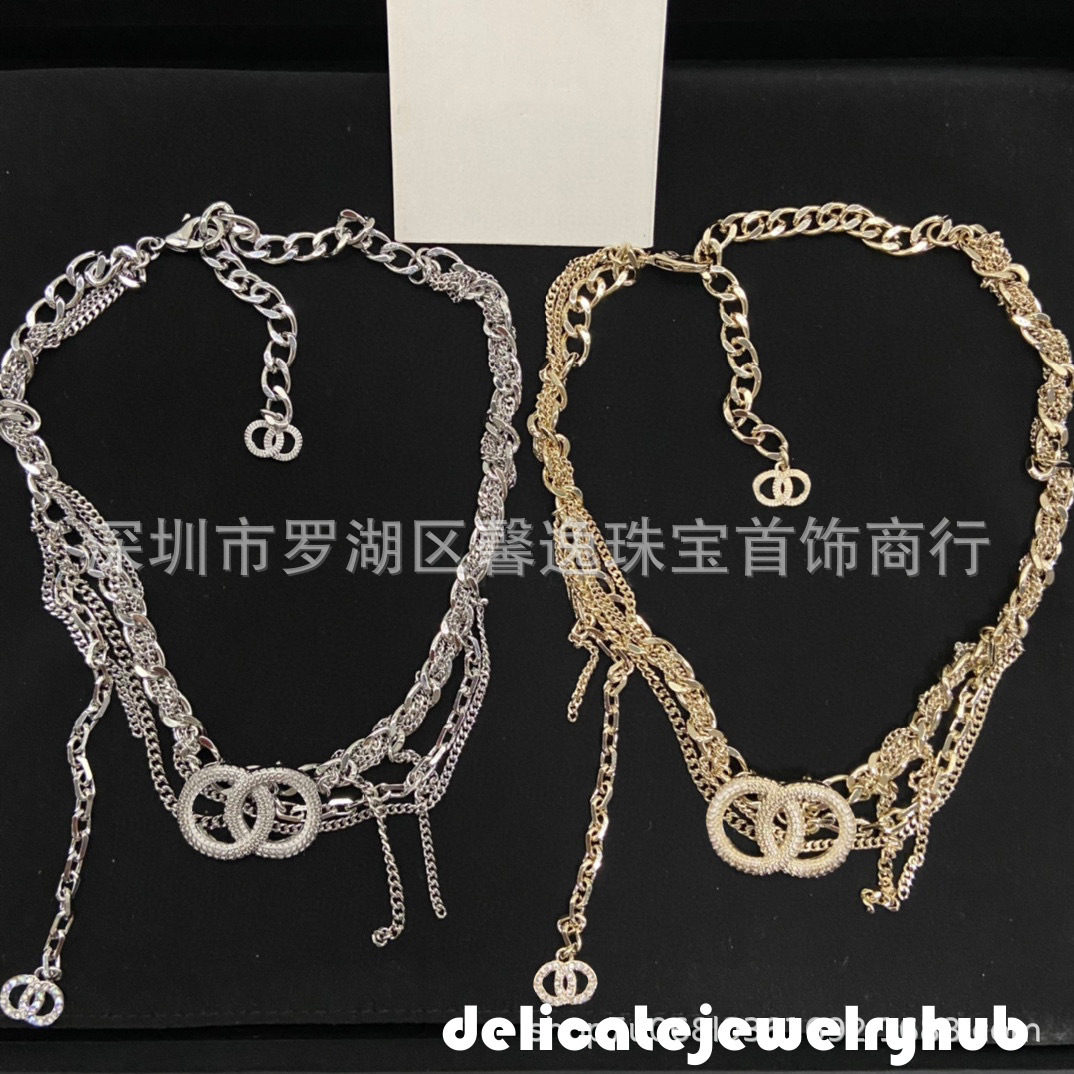 Designer Necklace Pearls cc Necklace Tassel Necklace Braided Lightweight Luxurious Clavicle Chain Fashionable Letter Pendant Trendy Accessory Channe