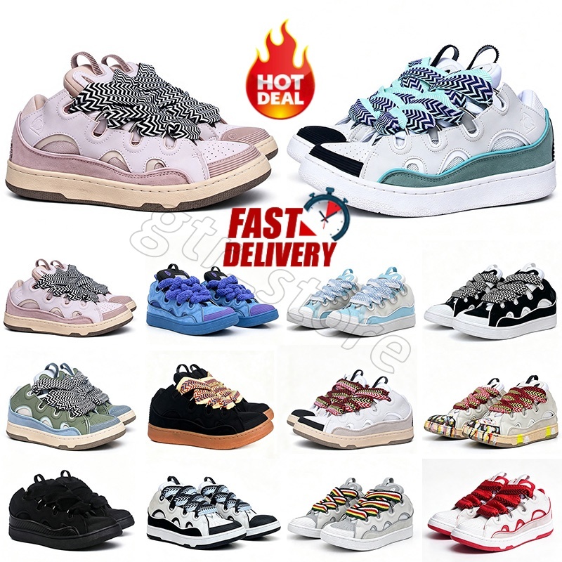 curb trainers designer shoes for women men casual platform leather all black white pink mens embossed nappa calfskin laces sports big size sneakers
