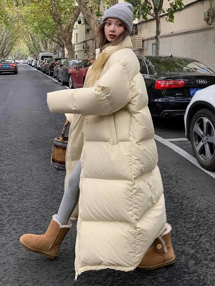 Women's Down Parkas Winter Down Jacket Oversized Women's Long Parkas 2025 Korean Cotton Padded Jacket Warm Puffer Coat Female Windproof Sn