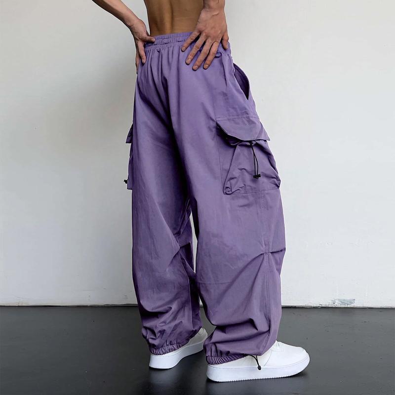 Pantalon Cargo d'été de styliste, jambe droite ample, multi-poches, cordon de serrage, taille solide, vêtements de travail quotidiens
