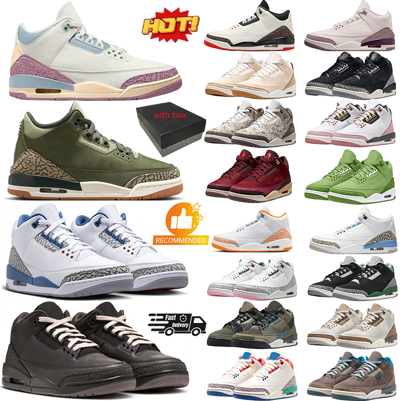 With Box Designer 3 Basketball Shoes 3S BIN 23 Black Denim Brazil Chalk Easter Fireside matcha Middle East Not Nice orange Peel True Blue UNC Wizard