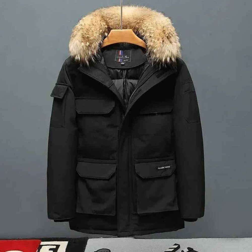 Canada Jacket Gooced Men New Winter Casual Puffer Jackets Hooded Fur Collar Duck Down Coats High Quality Male Windproof Waterproof Coats Warm Parkas