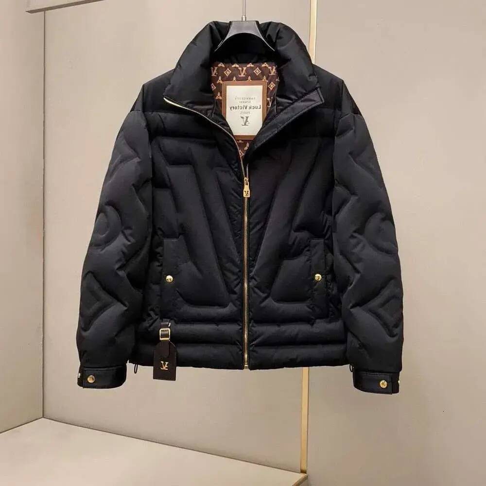 Men Down Jacket American European Station Winter New Knitted Sleeve Patchwork White Duck Men's Down Jacket Slim Fit Embroidered puffer Warm Thi
