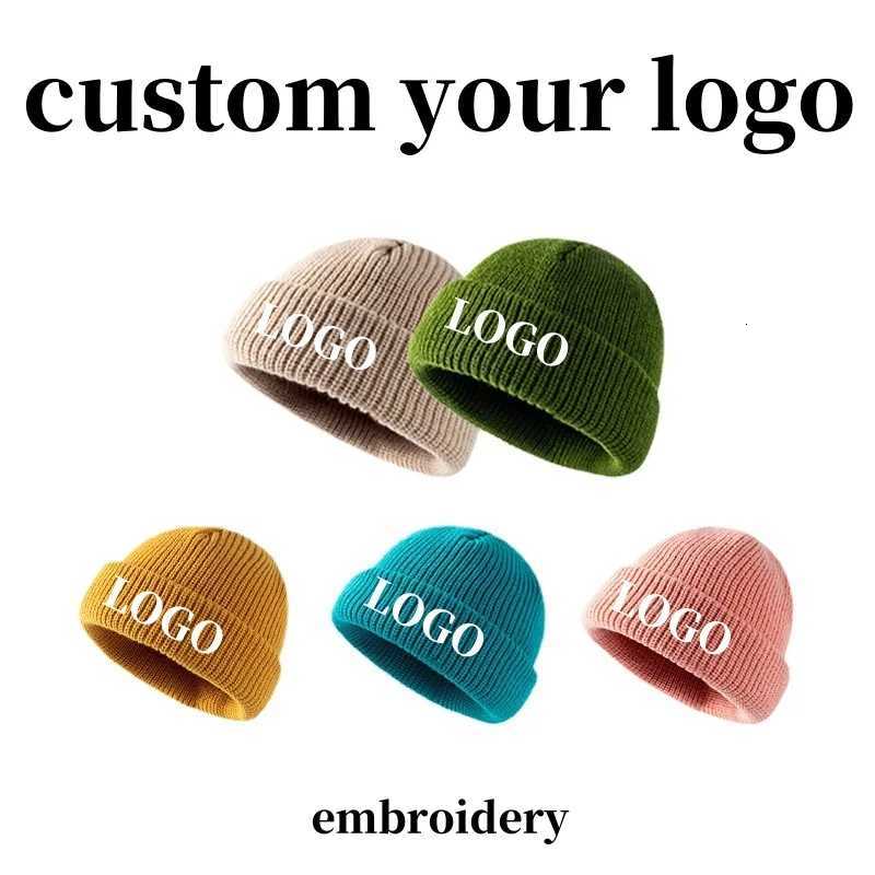 Beanie/Skull Caps Hot Sale Daily Fisherman Beanie Hat Unisex Sailor Style Autumn Beanie Ribbed Knitted Hats For Men Women Short Melon Winter HatT261