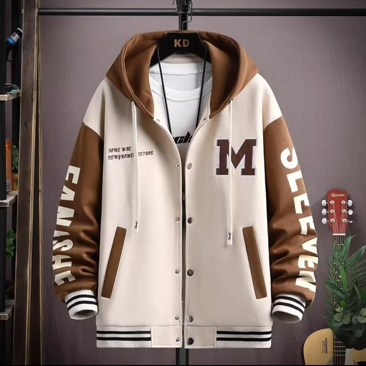 S6XL Mens Hooded Pockets Cargo Jacket Clothing Spring Autumn Japanese Fashion Loose Male Coat Baseball 261016