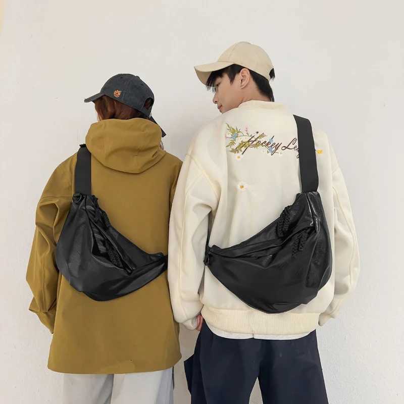 Cross Body Shoulder Bags Large Capacity Soft Leather Crossbody Bag Waterproof PU Hobo Sling Bag for Men Women Casual Shoulder Bag for Travel Daily U