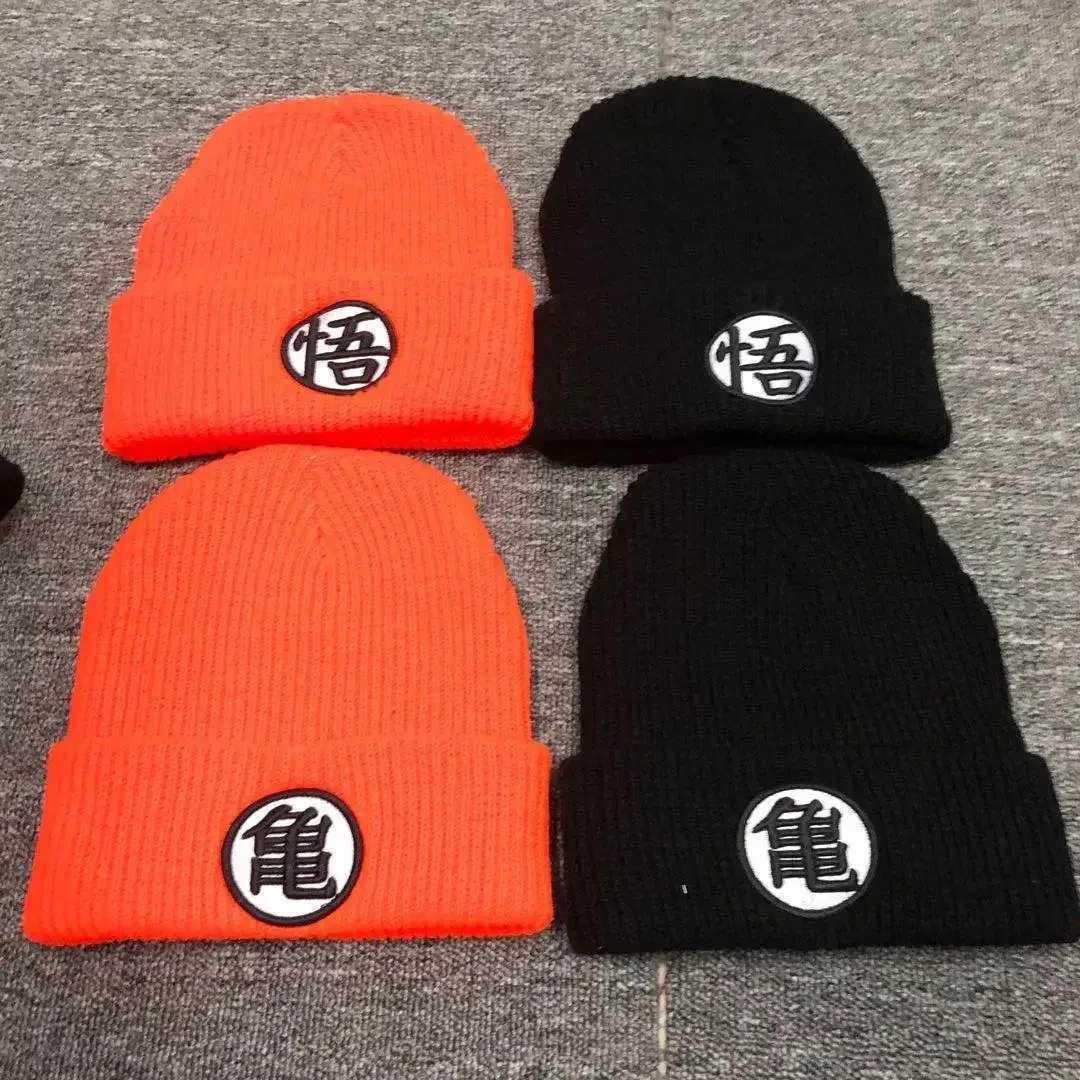 Beanie/Skull Caps Text Embroidery Anime Cartoon Beanie Hat Women Men Knitted Warm Winter Hats Solid Hip-hop Casual Cuffed Beanies BonnetT261017