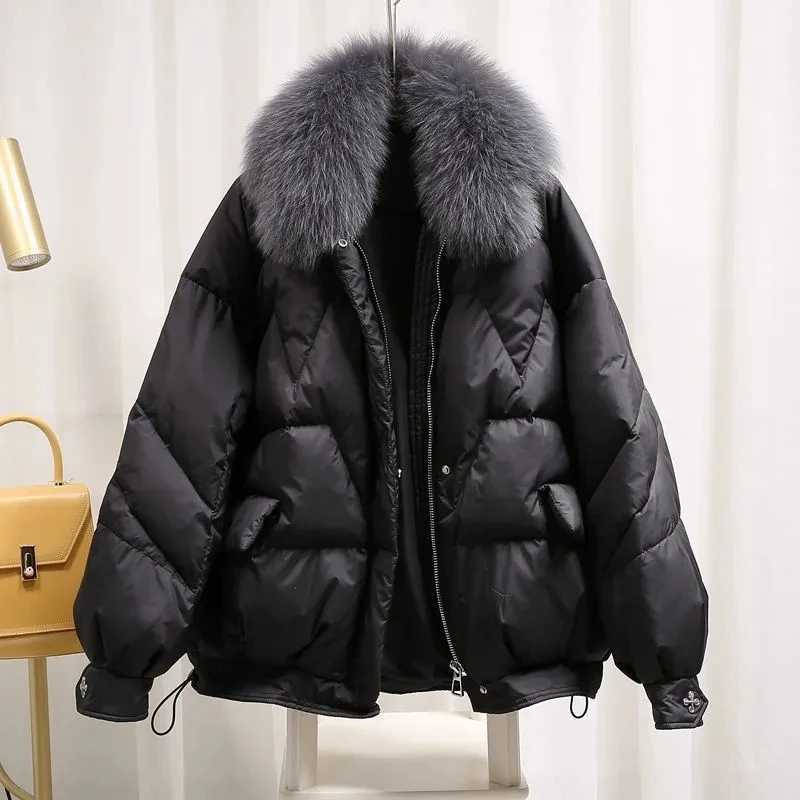 Women's Down Parkas Women's Warm Coat 2025 Winter New Thicken Fur collar Jacket Short Down cotton Loose Outwear Solid Casual Female Parkas