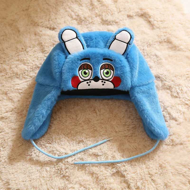 Trapper Hats Outdoor Autumn Winter Blue Bear Face Cartoon Embroidery Warm Windproof Double Layer Cotton Lei Feng Hat with Ear ProtectionT261017
