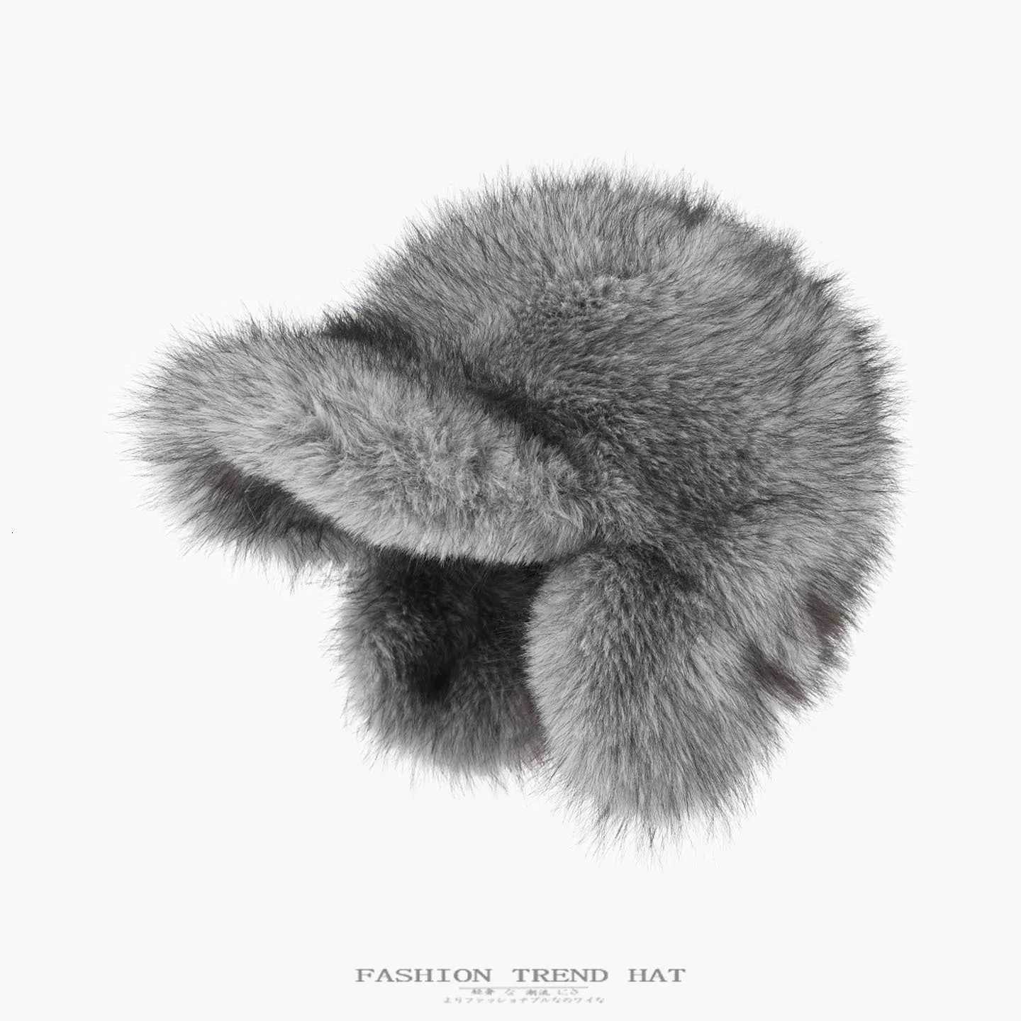 Beanie/Skull Caps Winter Thick Plush Imitation Mink Fur Duck Tongue Hat Men's And Women's Warm Cold Proof Ear Protection Lei Feng Style Ba
