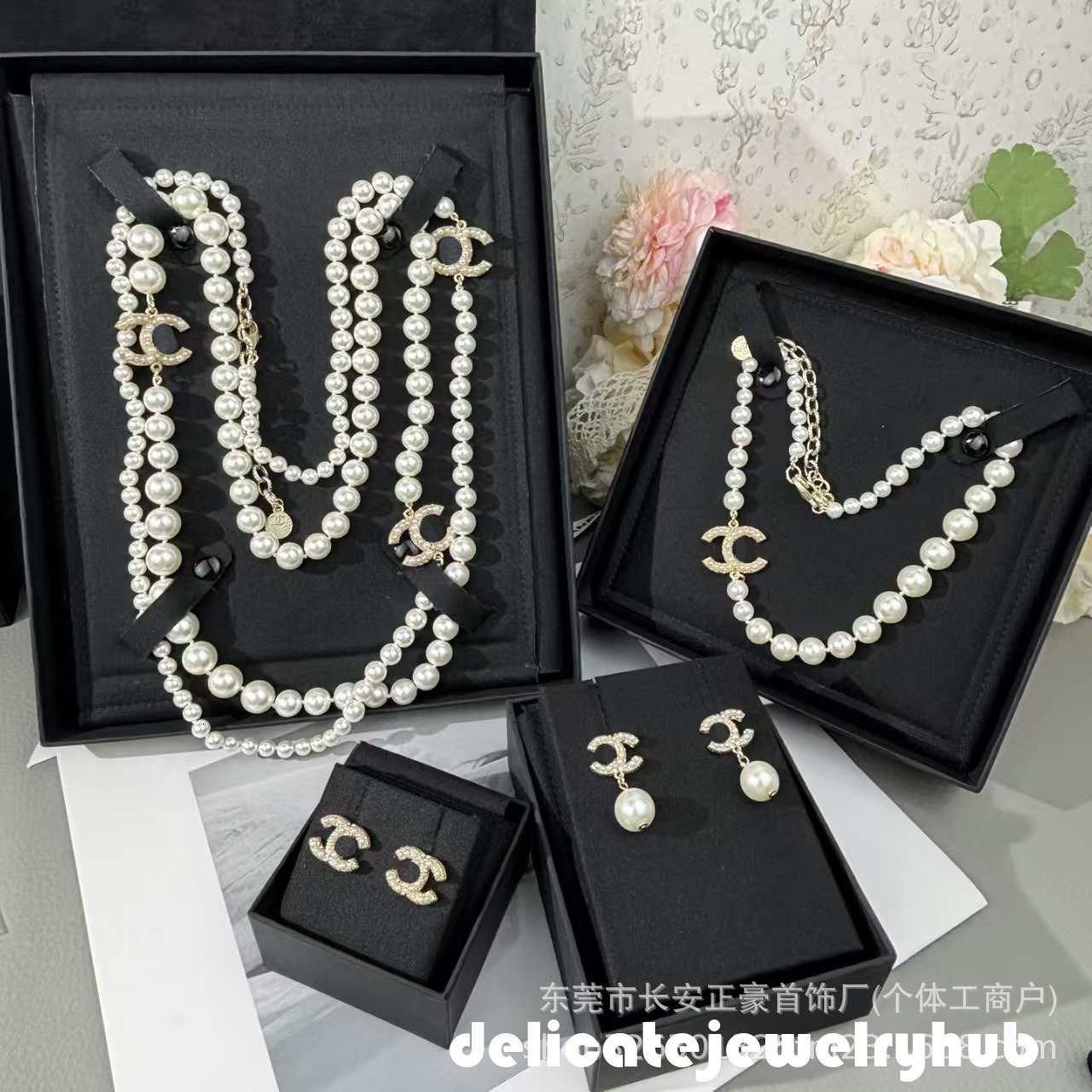 Designer Necklace Pearls cc Necklace 100Th Anniversary Pearl Long Sweater Necklace Fashionable Versatile Collarbone Chain Set Channel Jewelry