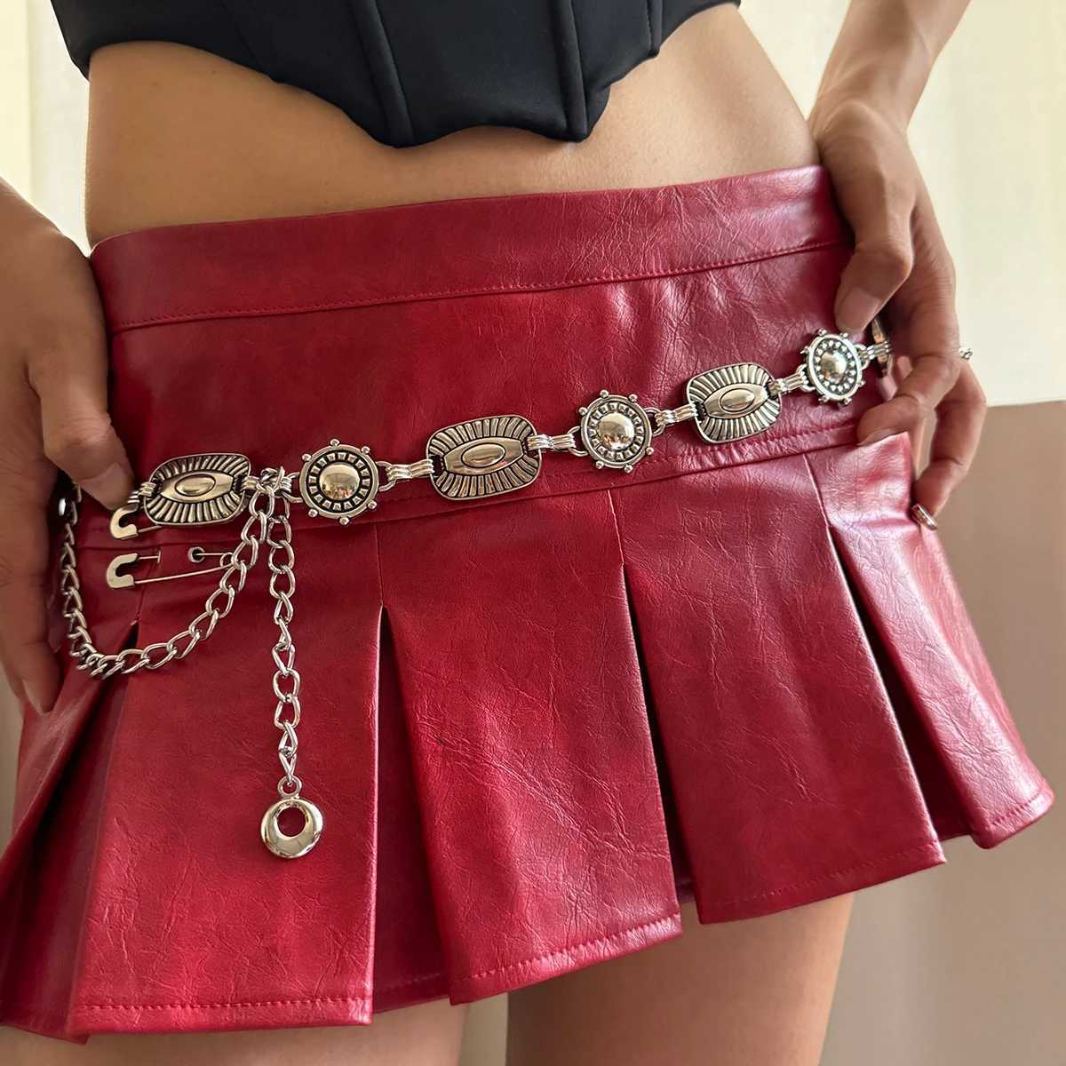 Vintage Gold Chain Belt Female Waist Y2K Silver Dress Waistband Designer Belts For Women High Quality Adjustable Punk Corset S261017V22K