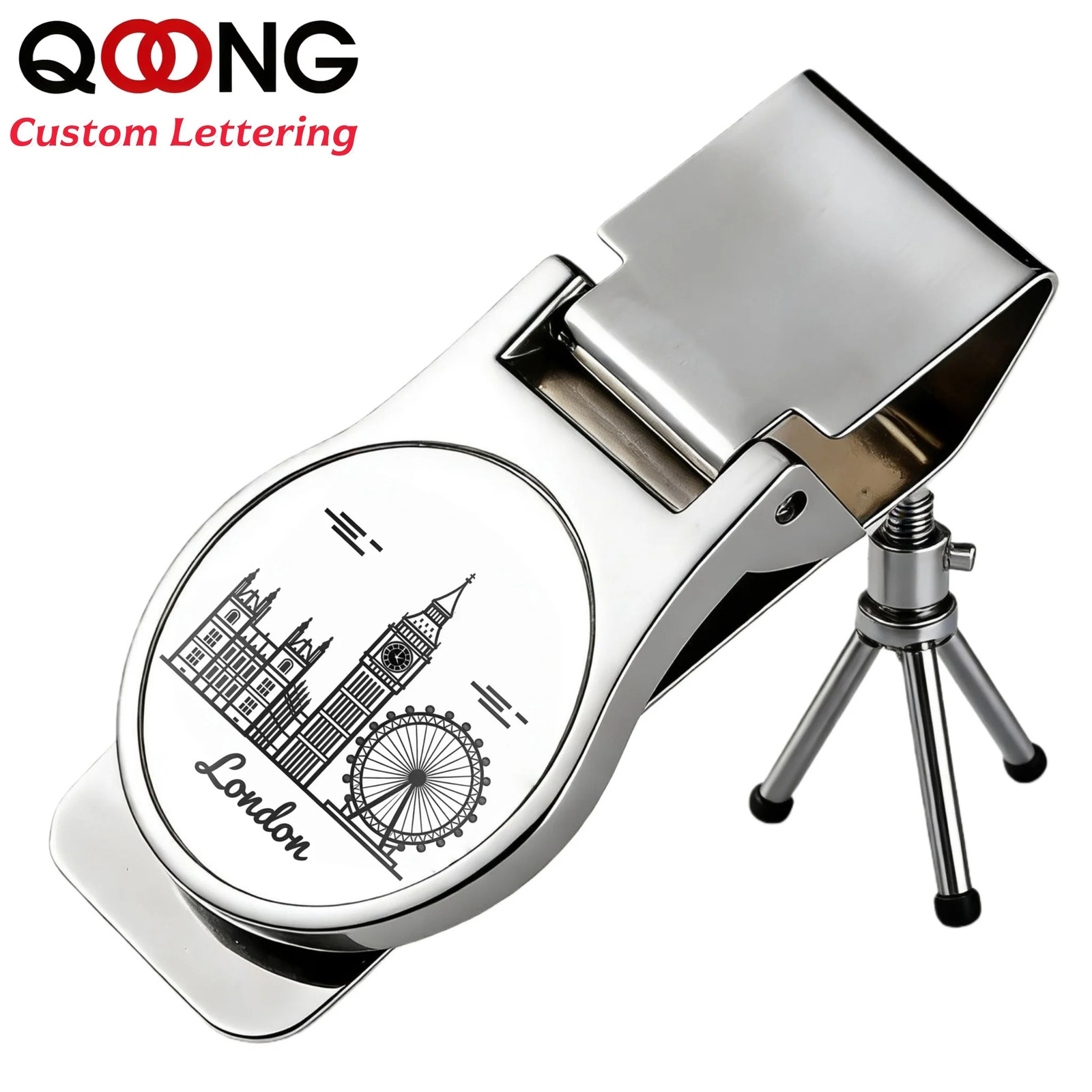 Custom Lettering Metal Money Clip Portable Dollar Cash Clamp Holder Stainless Steel Bank Card ID Clip Business Banknote Folder 261017