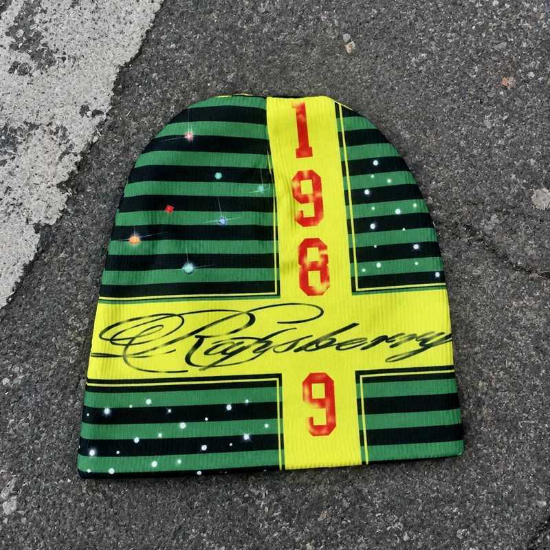 Beanie/Skull Caps 2026 New Unisex Green Yellow Graphic Beanie Hat Striped Knit Cap Streetwear Hip Hop Y2K Fashion Casual Winter Warm Skull CapT26101