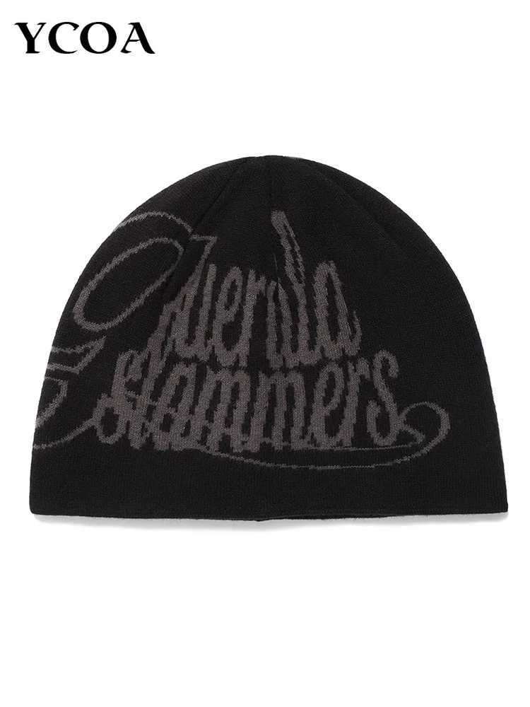 Beanie/Skull Caps Women's Hat Beanie Knit Star Winter Y2k Streetwear Korean Fashion Kpop Wool Pullove Graphic Aesthetic Gothic Unisex Accessori