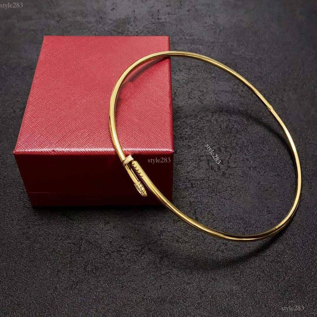 Plated Nail Necklaces Diamond Pearl Choker Elegant Gold Silver Plated Necklace with Nail Design Luxury carteied Necklaces Included 916