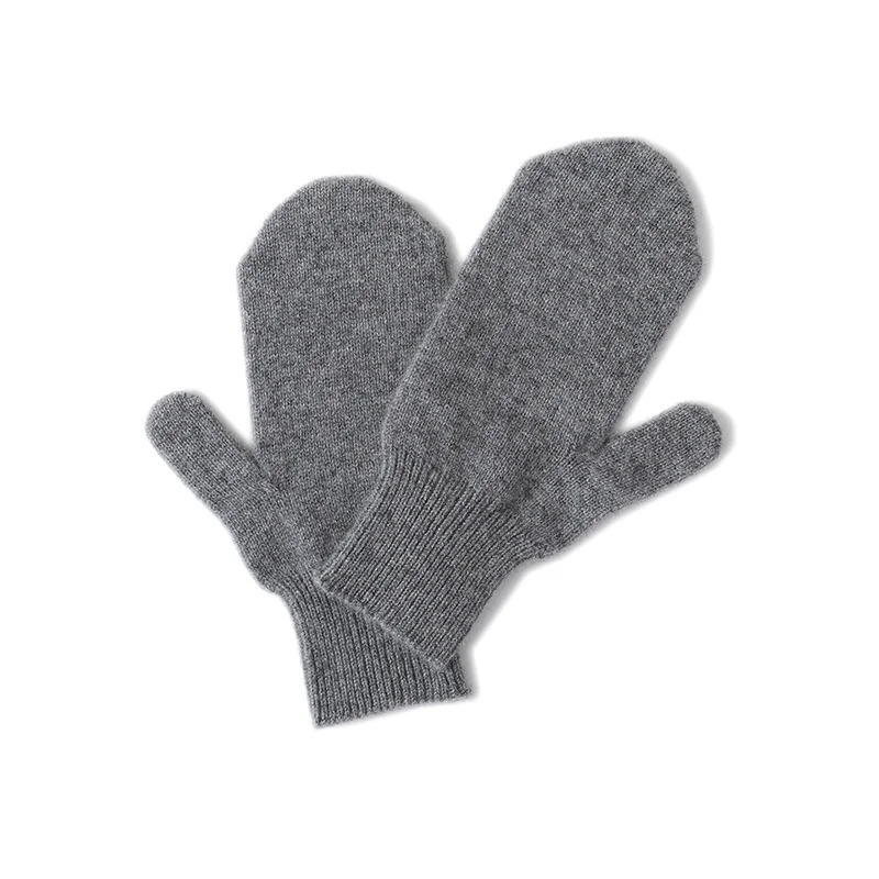 Simple Style 100% Cashmere Thicken Women Winter Keep Warm Full Finger Knitted Cashmere Gloves Cute Lovely Drive Cycling Mittens 261017