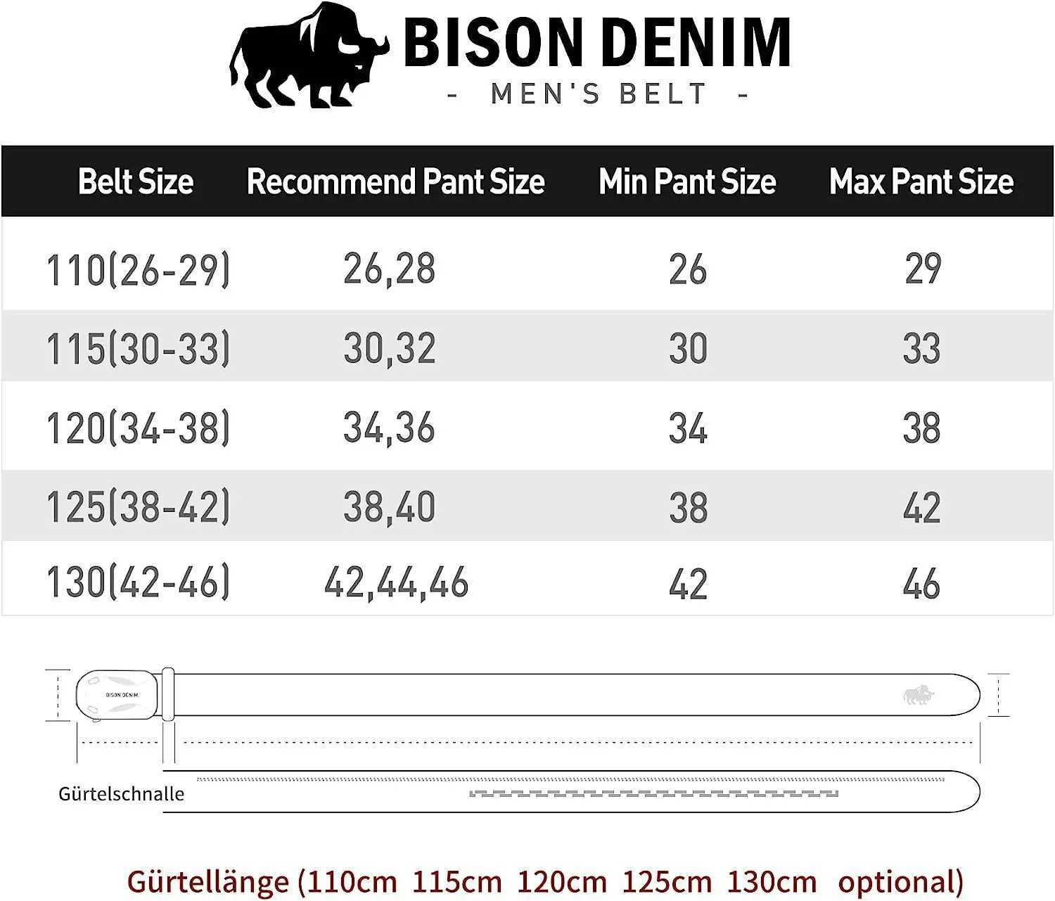 Genuine BISON Belt DENIM Men's Leather Automatic Buckle Male Belts Luxury Brand Business Casual Strap for Men Jeans Free Shippin M261016