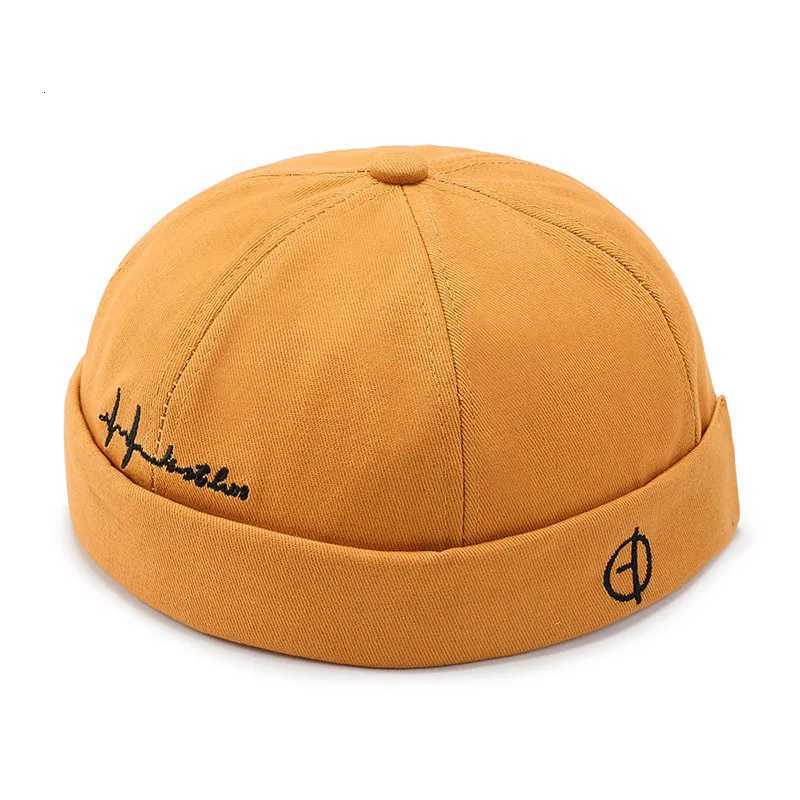 Beanie/Skull Caps Vintage Dome Hat Men Melon Beanie Cap Cotton Solid Color Bonnet Hats Women Bucket Cap Brimless Adjustable Hat Hip Hop CapsT261017