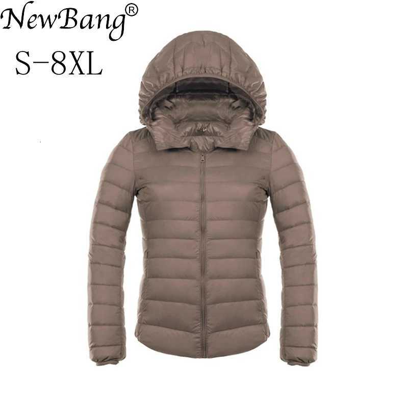 Women's Down Parkas NewBang Brand 7XL 8XL Women's Jacket Large Size Down Coat Ultra Light Down Jacket Women Lightweight Warm Windproof Par