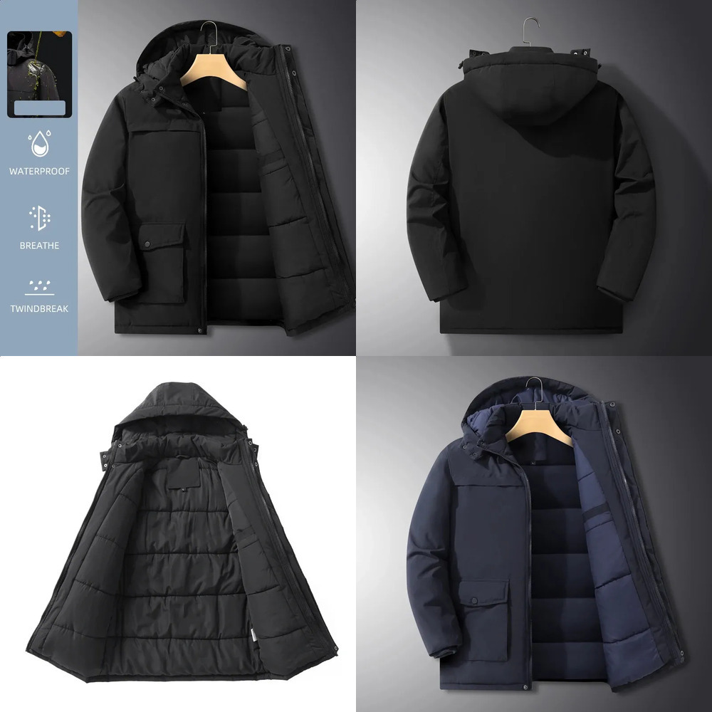 15 Degree Winter High Quality Thickened Cotton Warm Hooded Cotton Jacket For Men Loose Sports Windproof Oversized Jacket 260924