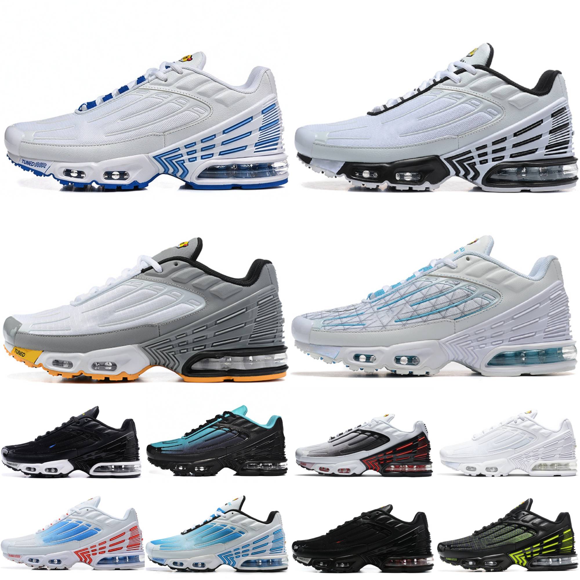 Designer Tn Plus 3 Running Shoes Tuned Tn3 Trainers Triple Black Red White Laser Blue Bred Smoke Grey tns Mens Womens VII Scorpion Blue Crystal outd