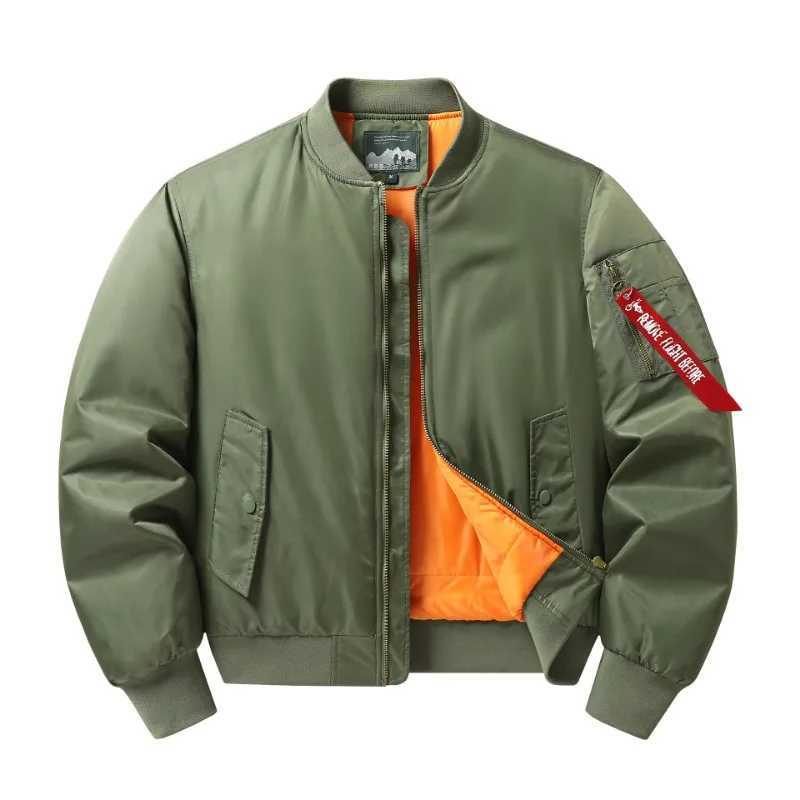 Men MA1 Flight Bomber Jacket Thick Padded Cotton Coat Autumn Winter Baseball Collar Retro Pilot Jacket Casual Outerwear for Men S261017JGSC