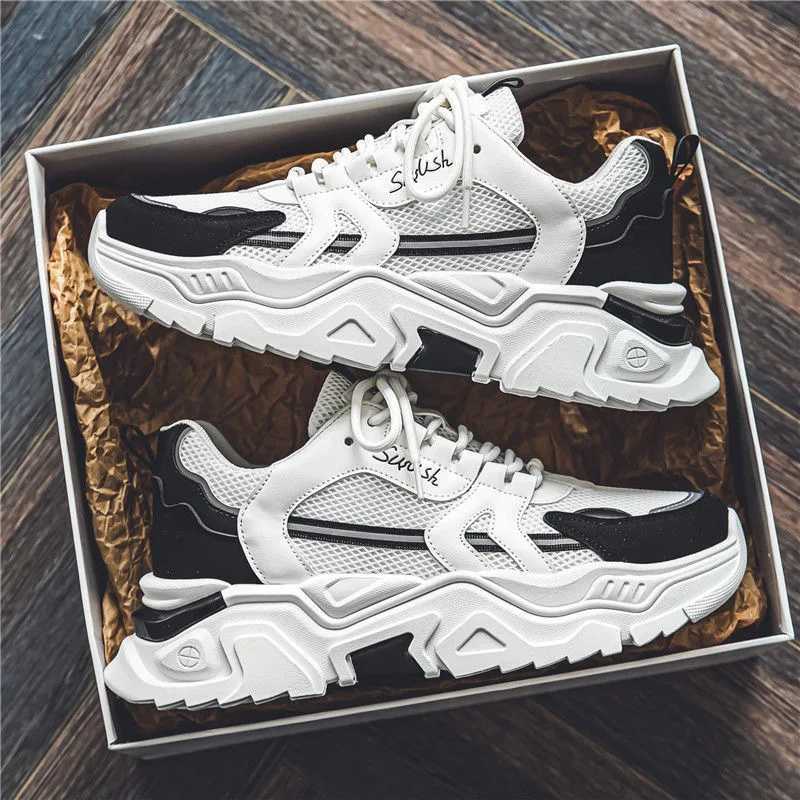 Casual Shoes Men Casual Shoes Free Shipping Breathable Mesh Non Slip Lace Up Lightweight Comfortable Walking Sneakers Trendy Flat Bottom H261016