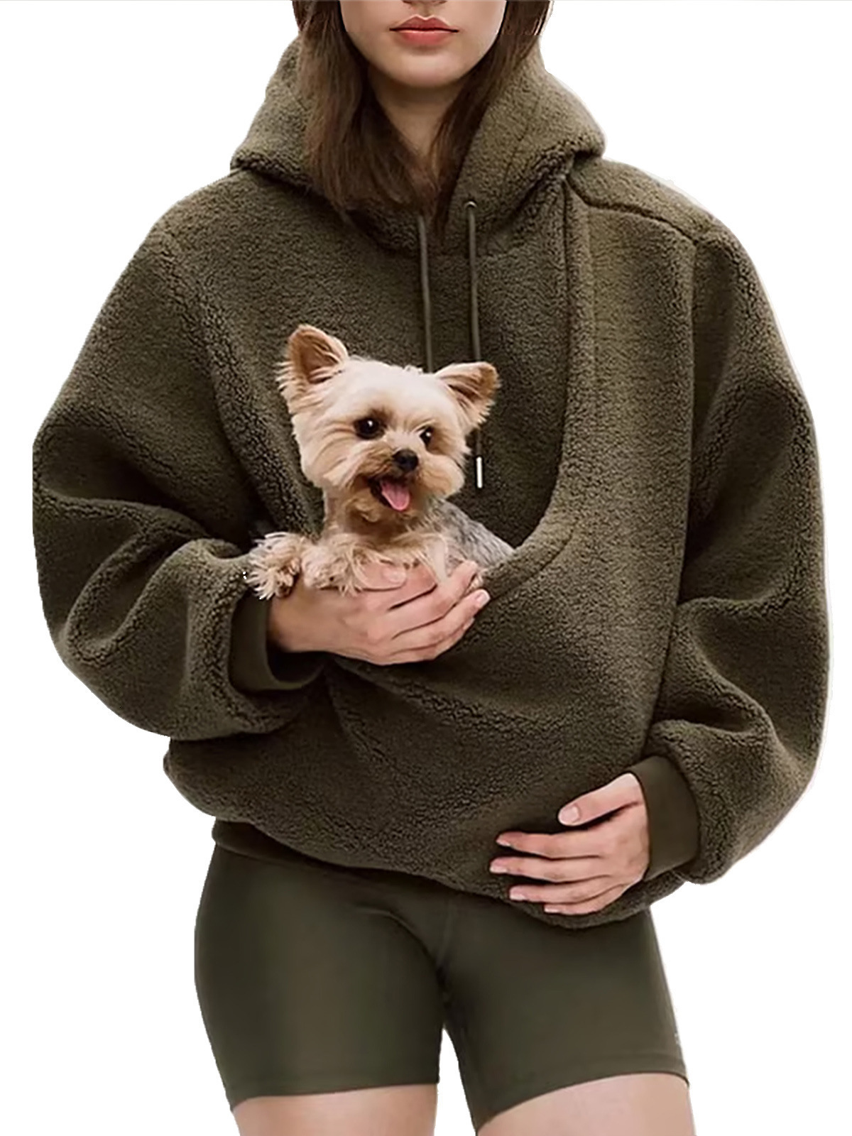 Luxury Brand Designer Clothes Bk8837 # European And American Autumn And Winter Cross-Border Solid-Color Hooded Plush Pet Sweater, Loose-Fitting Pull