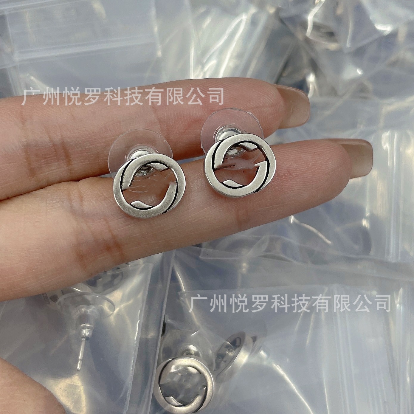gg earrings high quality interlocking letter in white gold vintage simple earrings for women