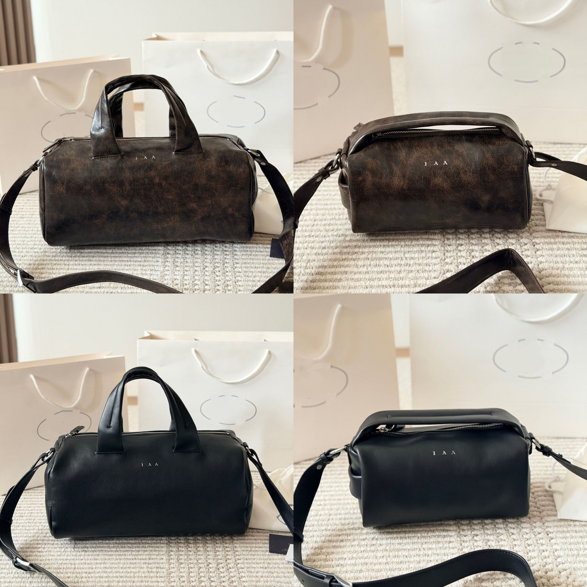 Designer luxury Boston Bag Women's Monogram Print Large Genuine Leather Top Handle Purse With Shoulder Strap For Party Evening handbag